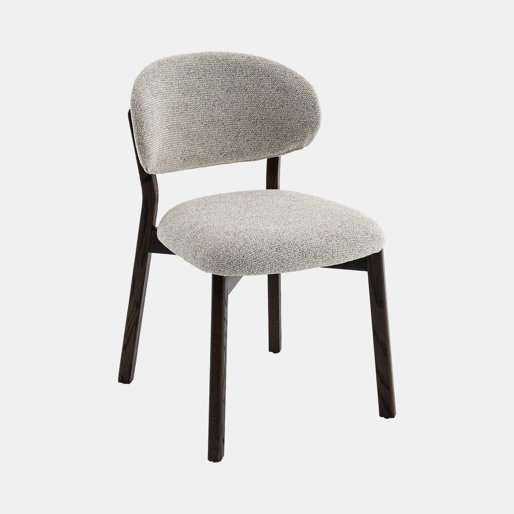 Albany - Dining Chair In Light Grey Fabric With Weathered Oak Leg