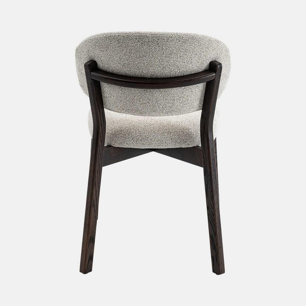 Albany - Dining Chair In Light Grey Fabric With Weathered Oak Leg