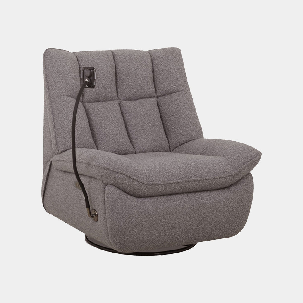 San Diego - Armless Power Recliner Swivel Chair With Mobile Phone Holder In Fabric