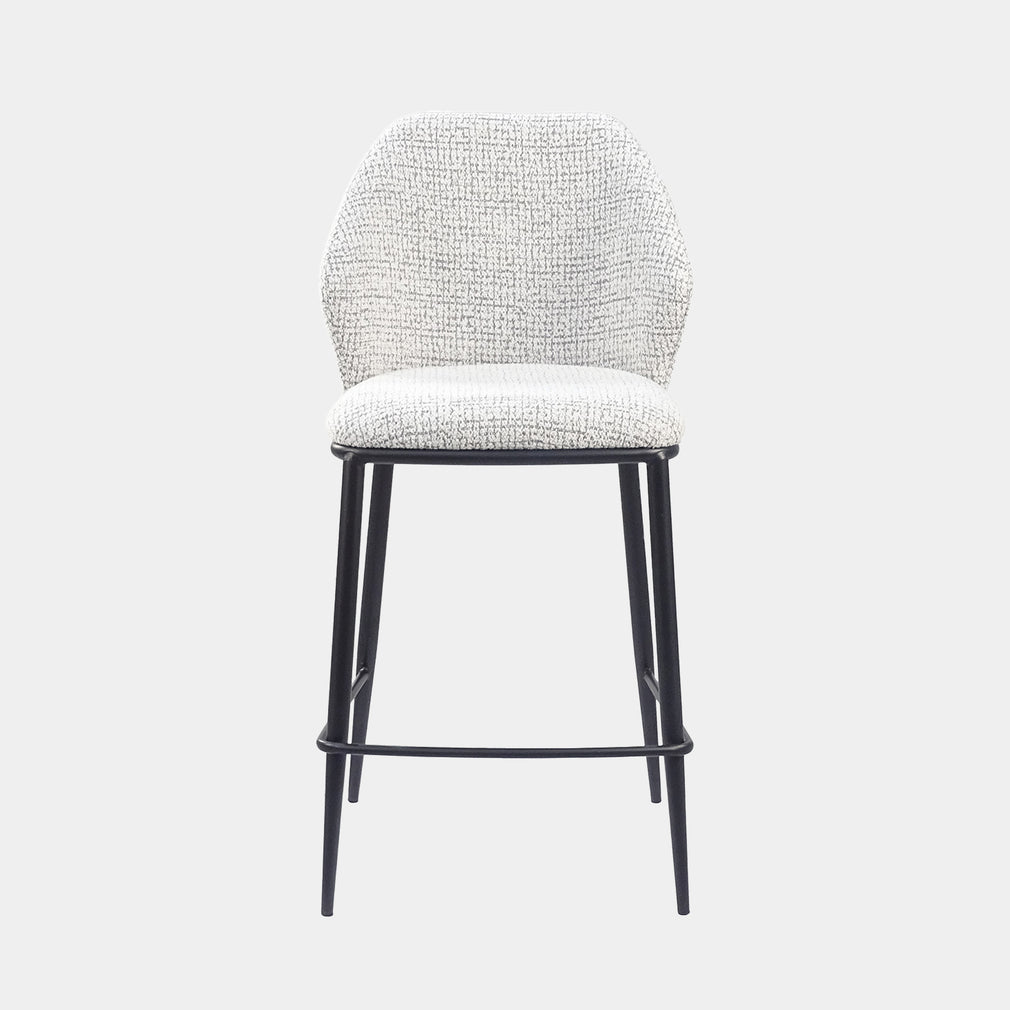 Quinn - Bar Stool In Light Grey Boucle Fabric