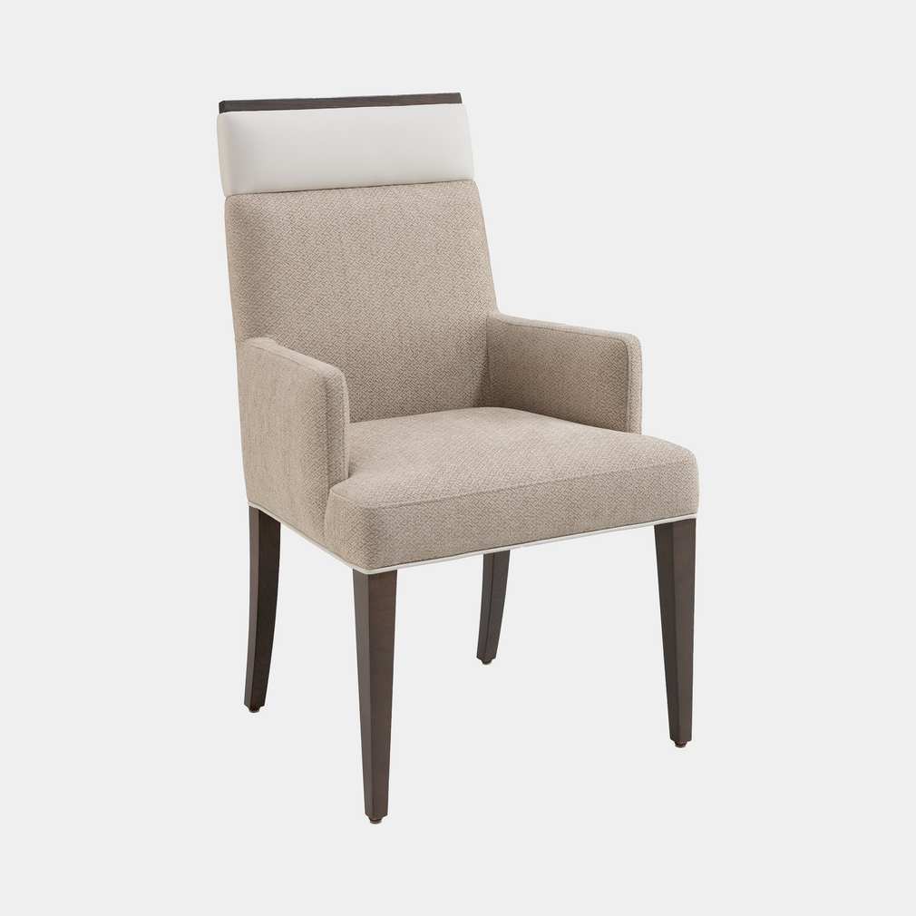 Porto - Armchair In Fabric With Oak Legs