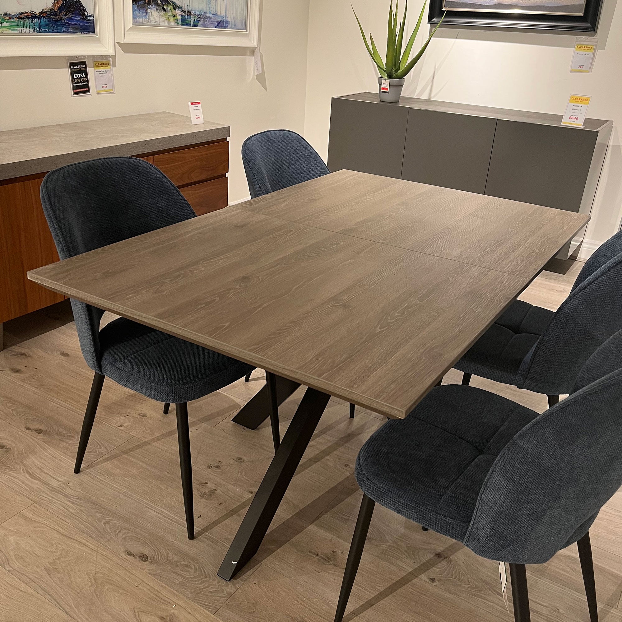 Rochester 140cm Ext Dining Table Grey Smart Top