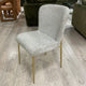 Carmel Set Of 6 Dining Chairs In Fog Fabric With Gold Frame