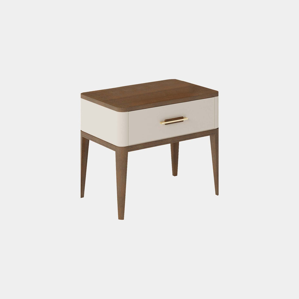 Nouvelle - 55cm 1 Drawer Bedside Table In Matte Gloss