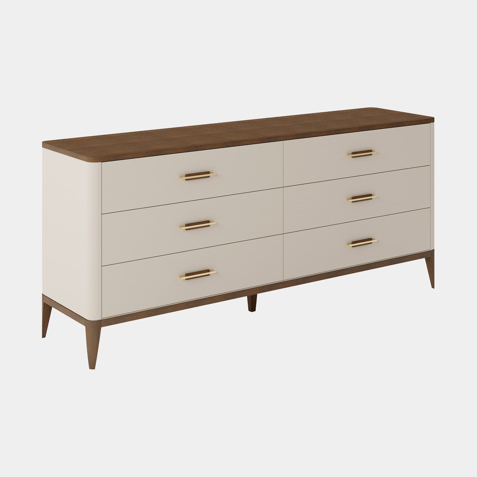 Nouvelle - 6 Drawer Wide Chest In Matte Gloss