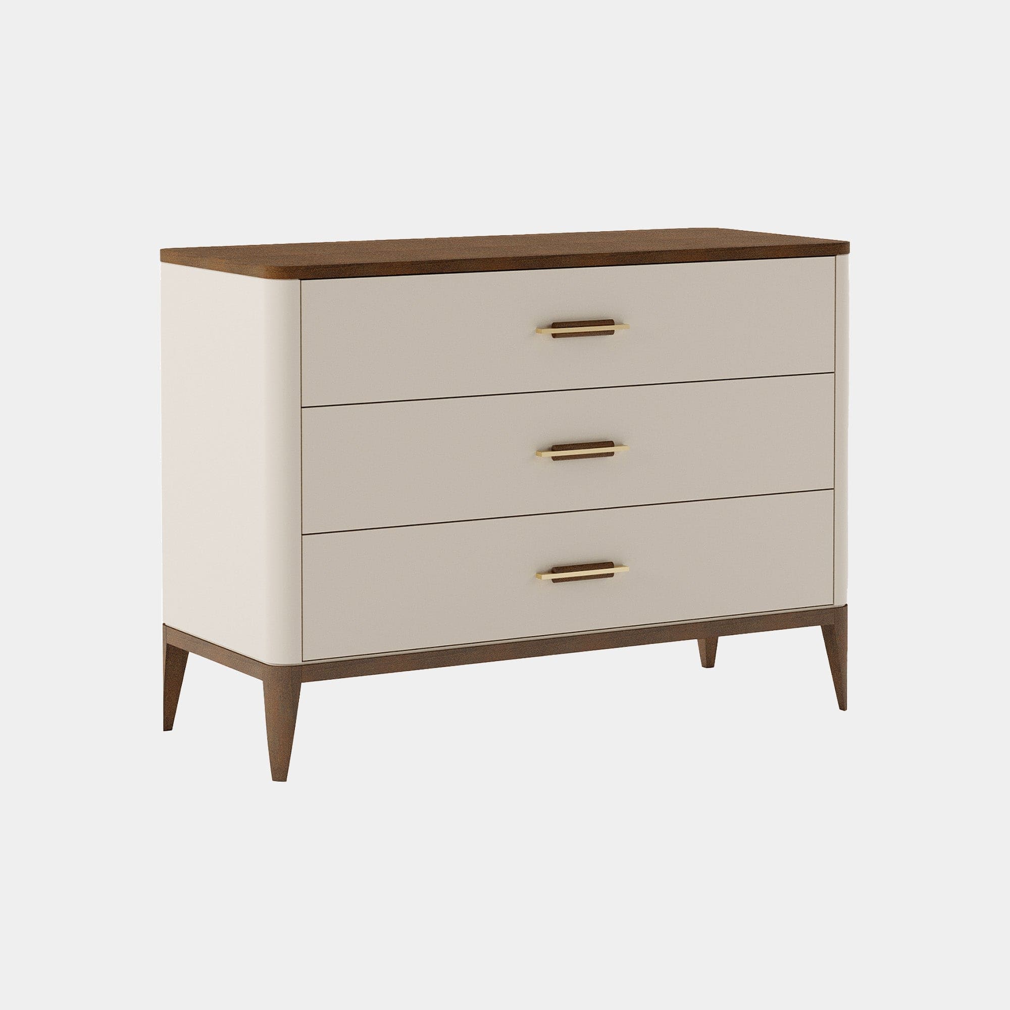 Nouvelle - 120cm 3 Drawer Wide Chest In Matte Gloss