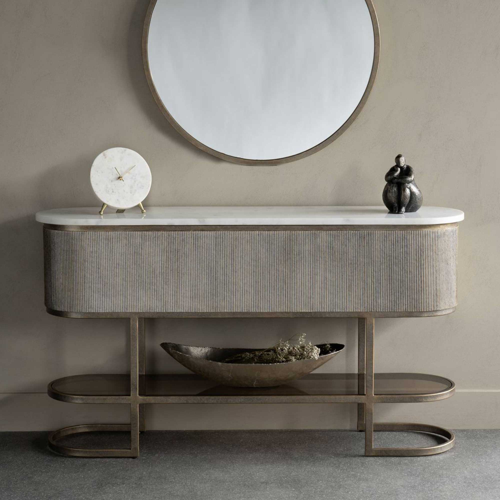 Sutton - Console Table In Aged Gold Finish