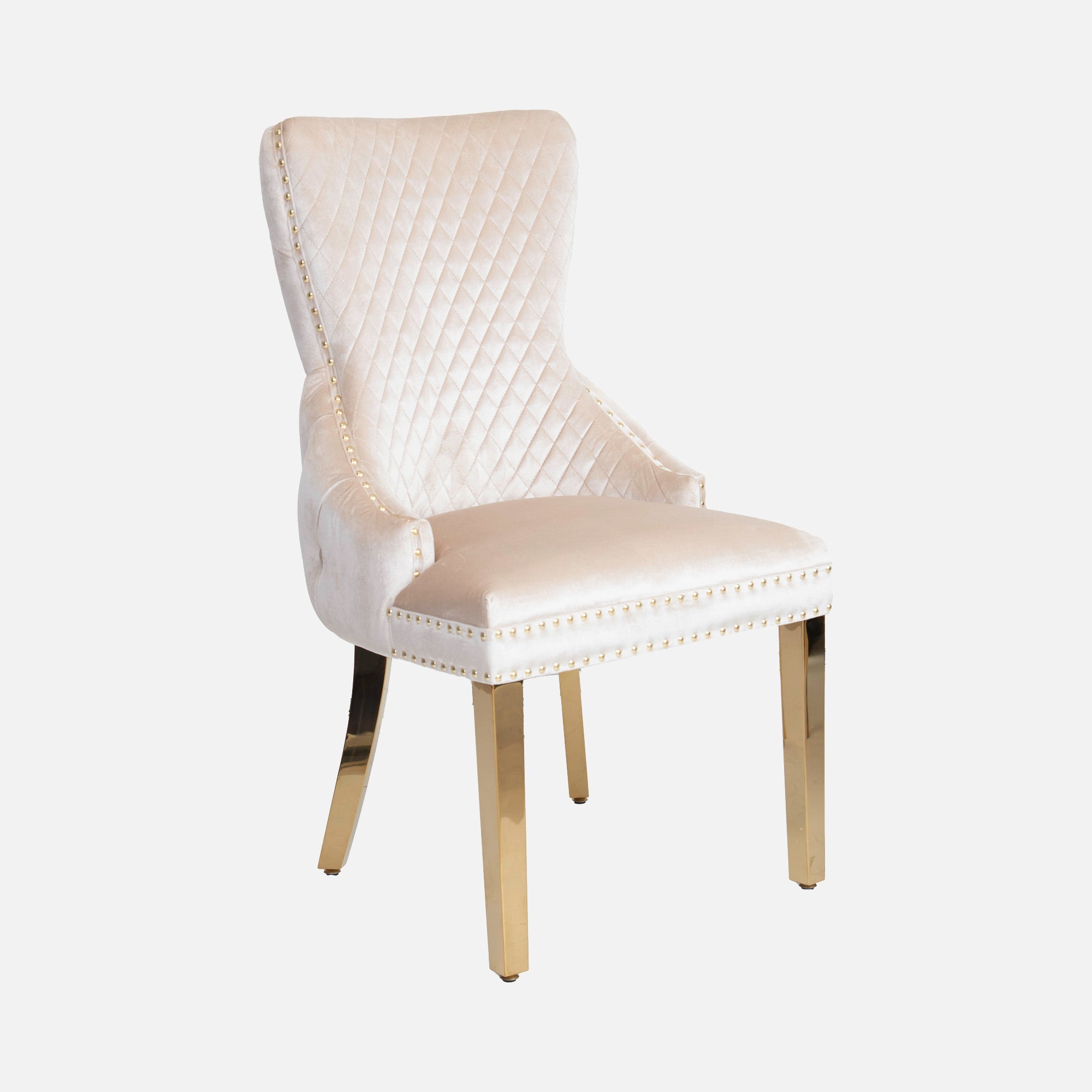 Dubai - Dining Chair With Lion Head In Cream Fabric