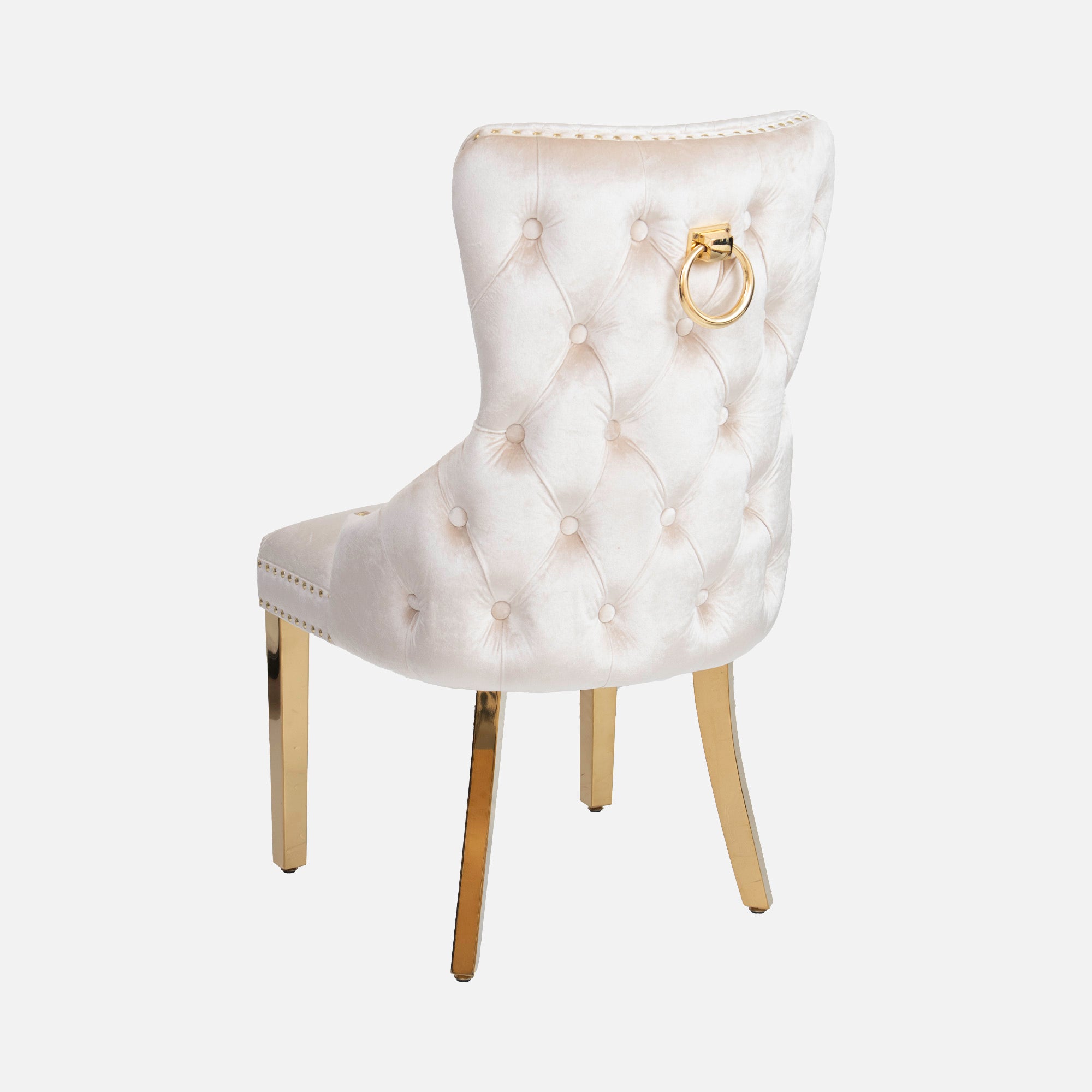 Dubai - Dining Chair With Ring In Cream Fabric