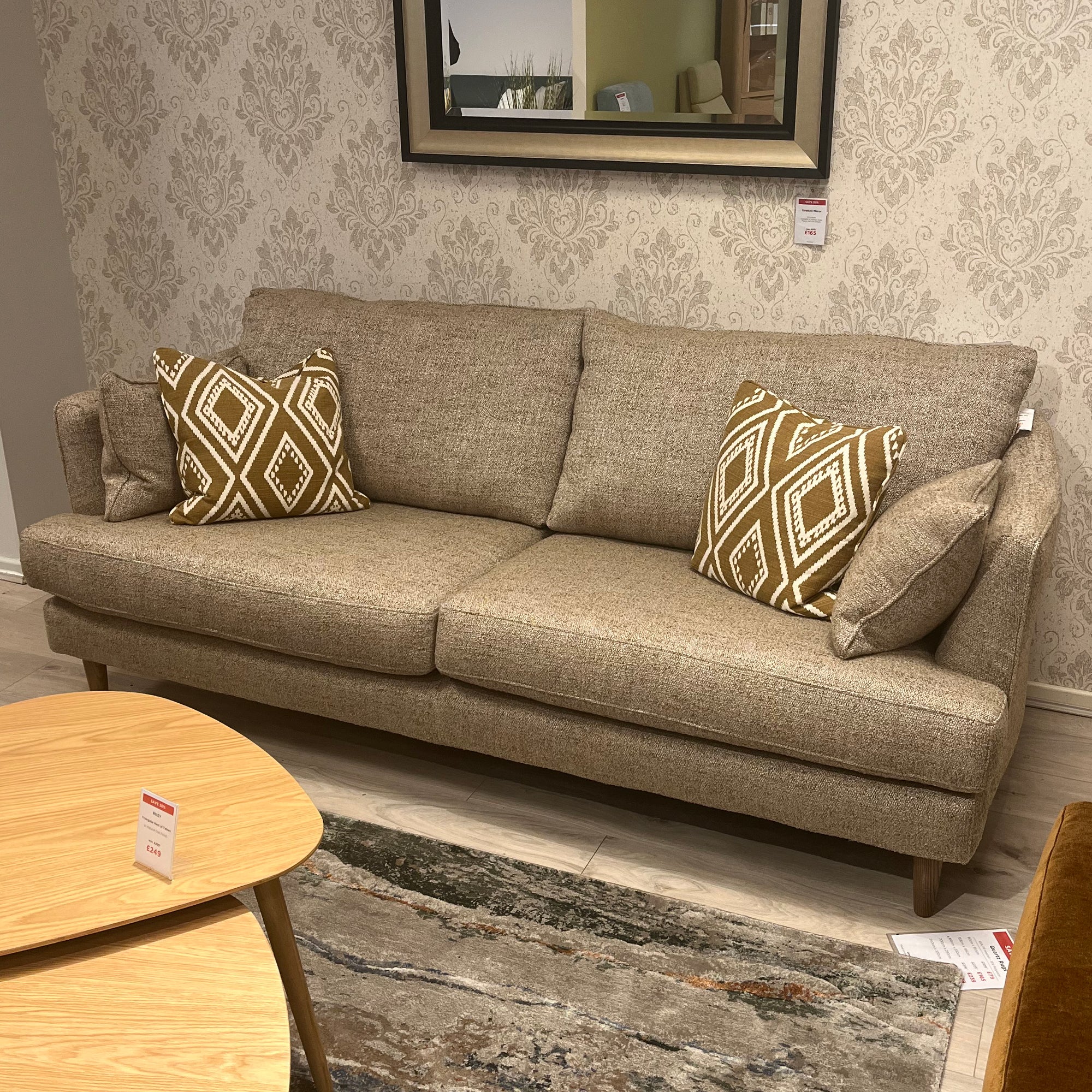 Newport 3 Seat Sofa In Fabric Beamaze Nature,