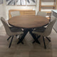 NOTTINGHAM 140cm round dining table in desert rustic oak / no extension leaf 14182