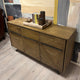 Lawrence 3 Door Solid Oak Sideboard In Smoked Oak Laquered Finish