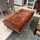 Brancaster Floor Model Plain Footstool In Fabric Blanik Brick With Wood Square Top Antique Castor