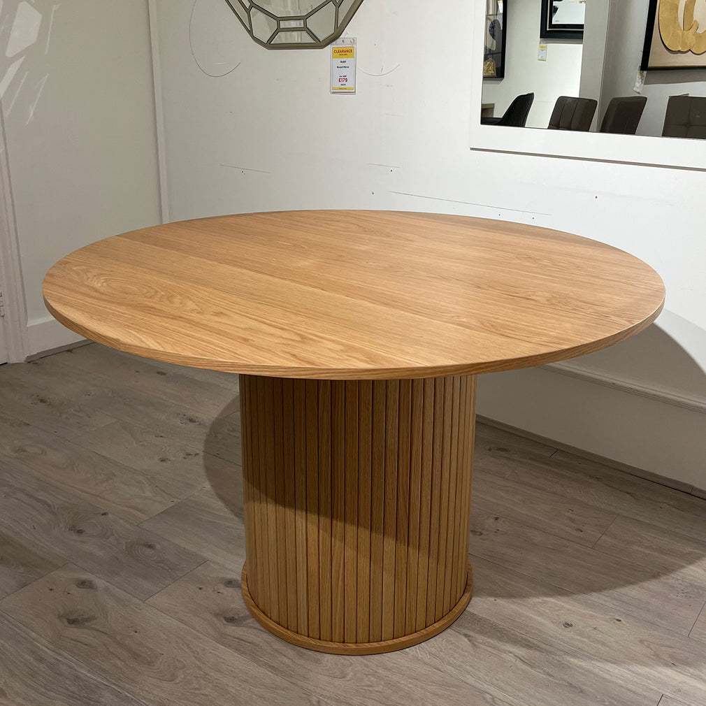 Eden 120cm Round Dining Table In Natural Oak Finish