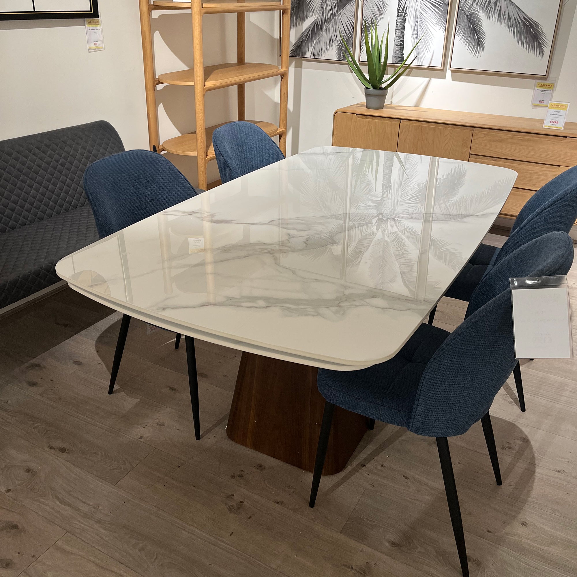 Turin 180cm Extending Dining Table With White Ceramic Top