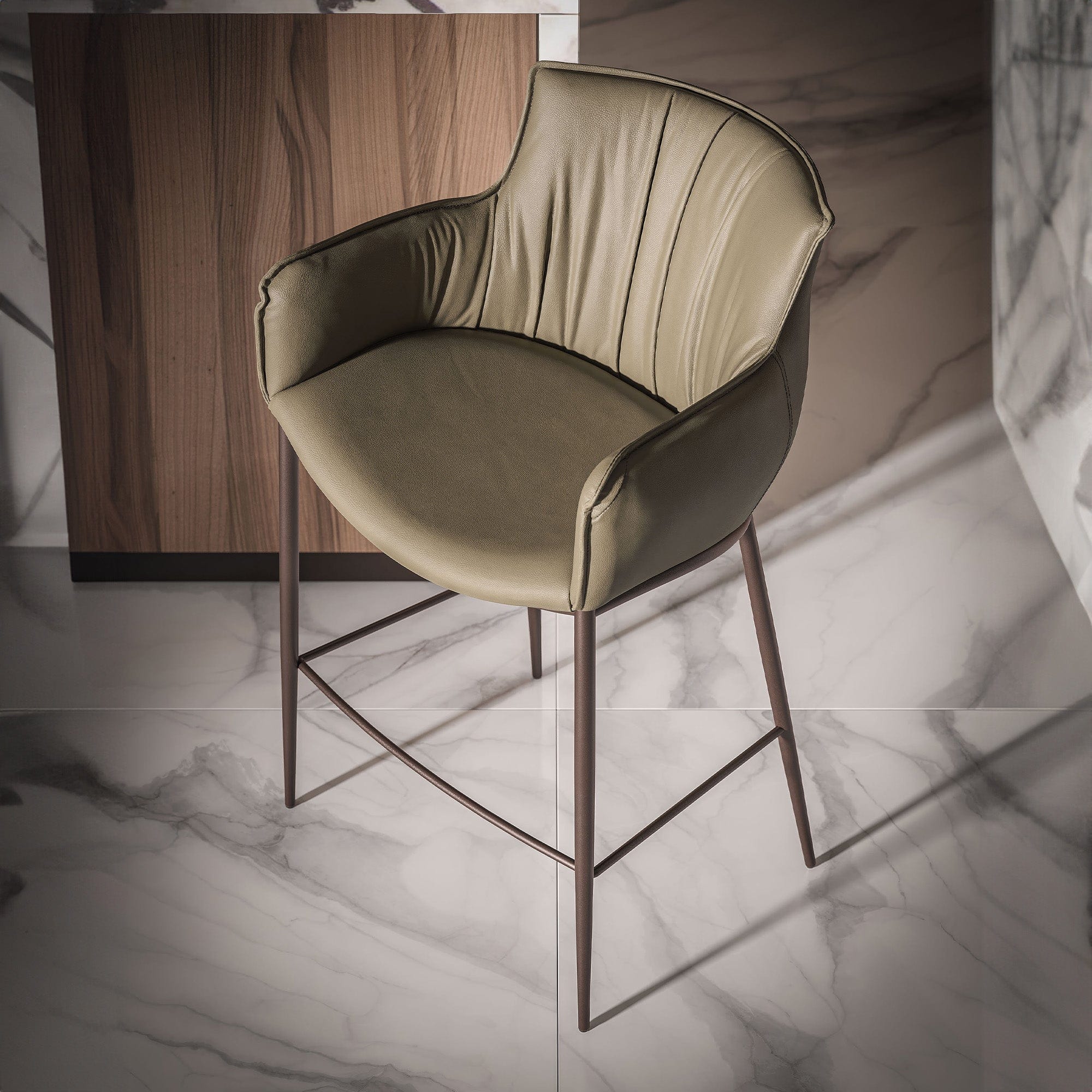 Cattelan Rhonda - Bar Stool In Leather