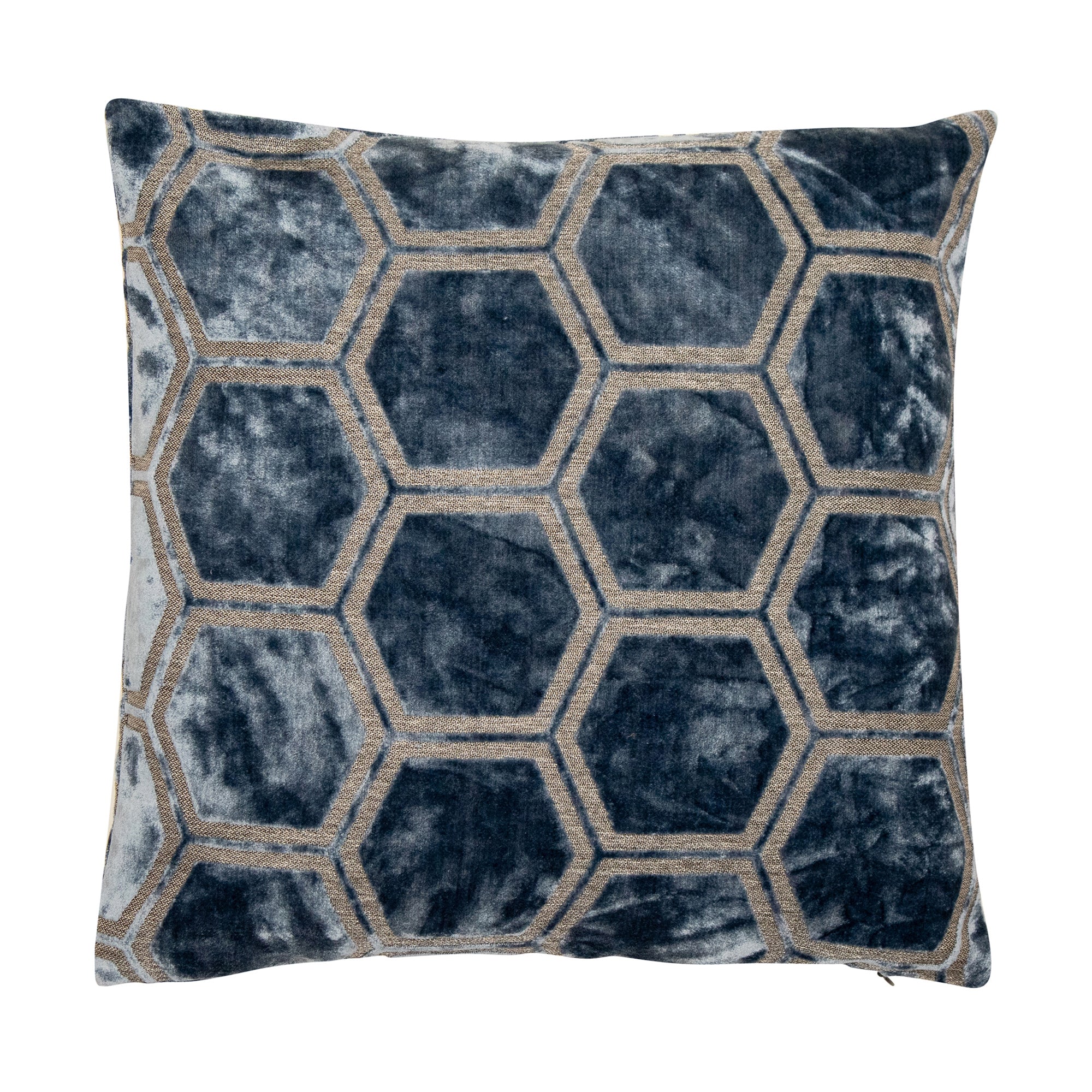 Ivor Cut Velvet Jumbo Cushion Blue