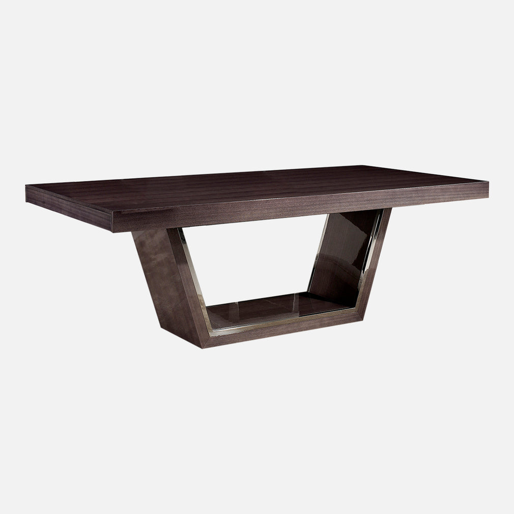 Ext.180x100cm Dining Table In Eucalyptus/Polished Stainless Steel Detail
