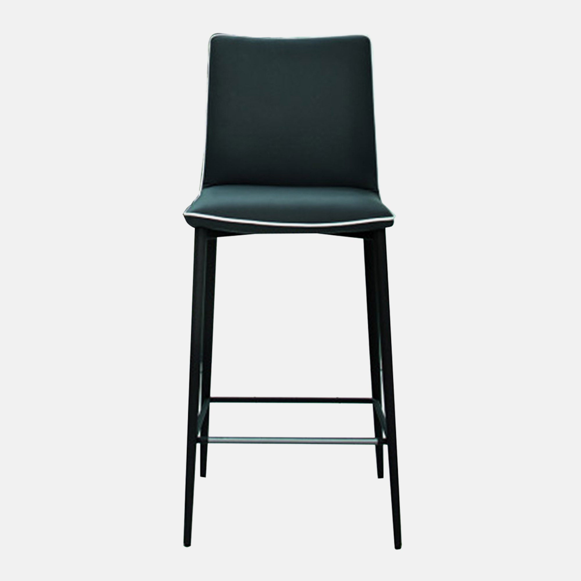 34.35 Low Barstool Metal Legs in Eco Leather with Matching Piping