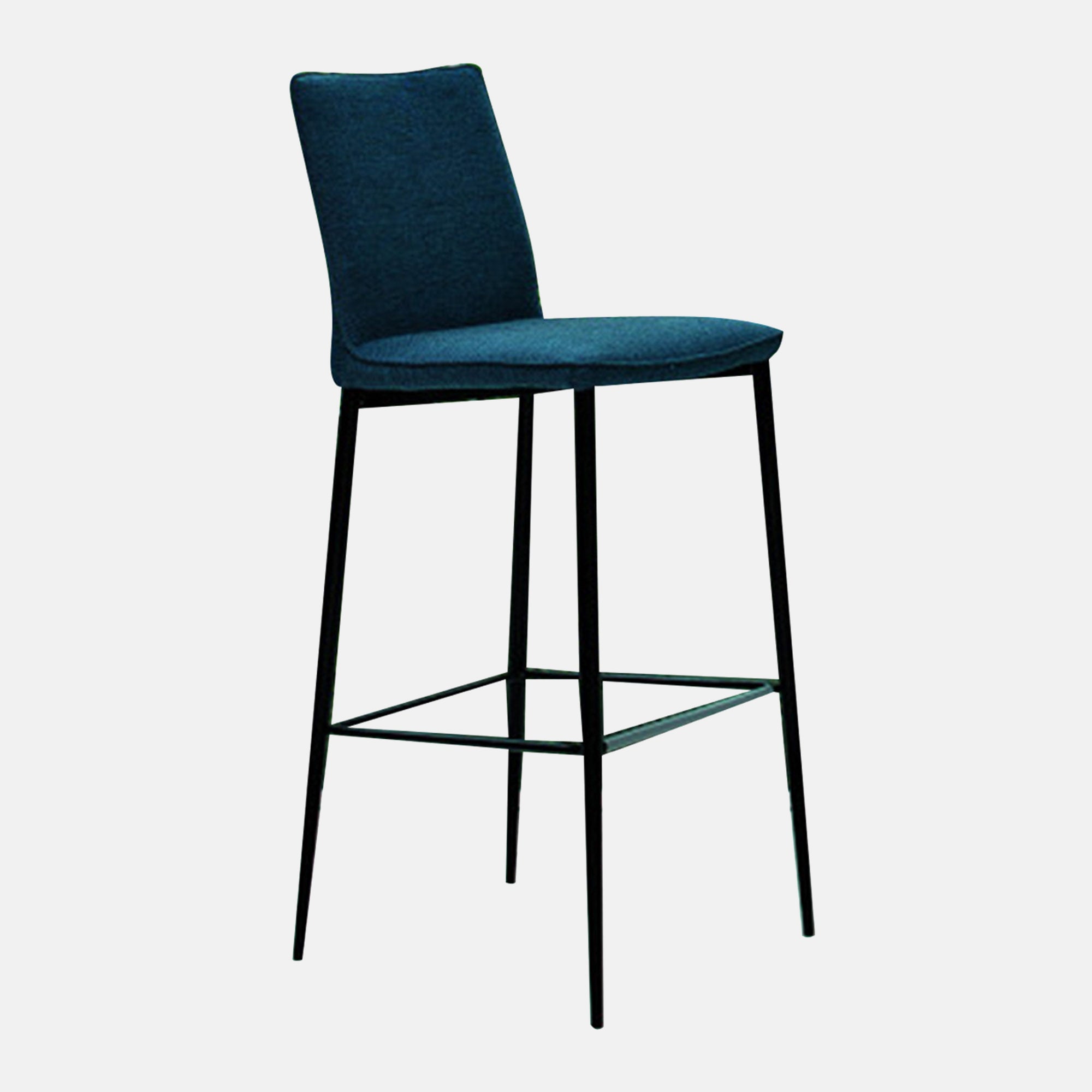 34.36 High Barstool Metal Legs in Eco Leather with Matching Piping