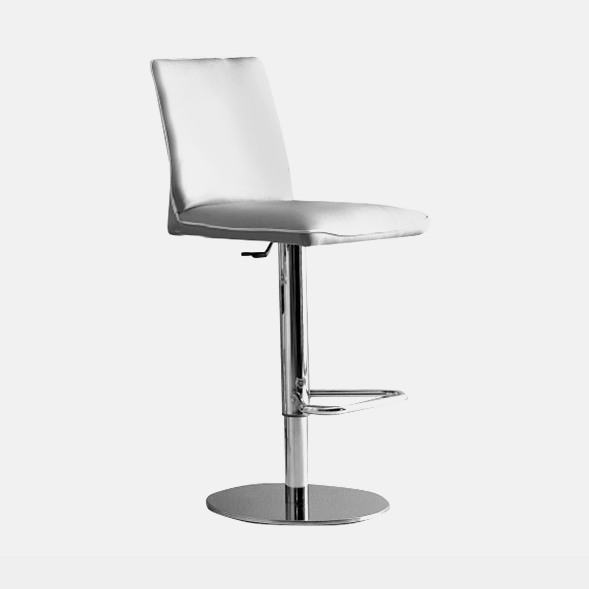 34.37 Barstool Swivel Height Adjustable Chrome G093 in Eco Leather with Matching Piping