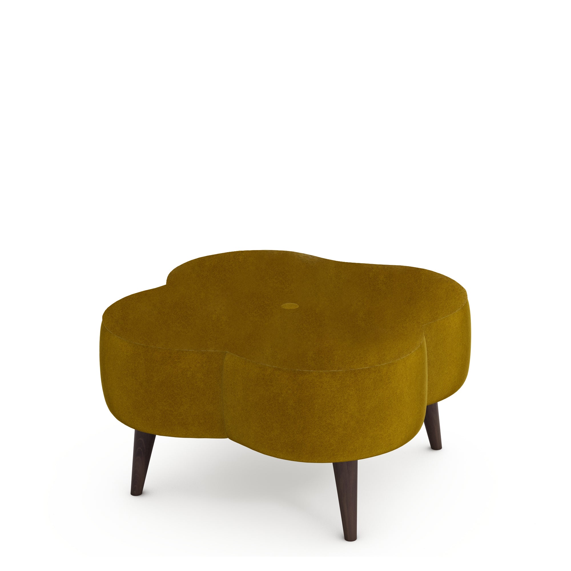 Large Shaped Footstool In Fabric Premiun Plain