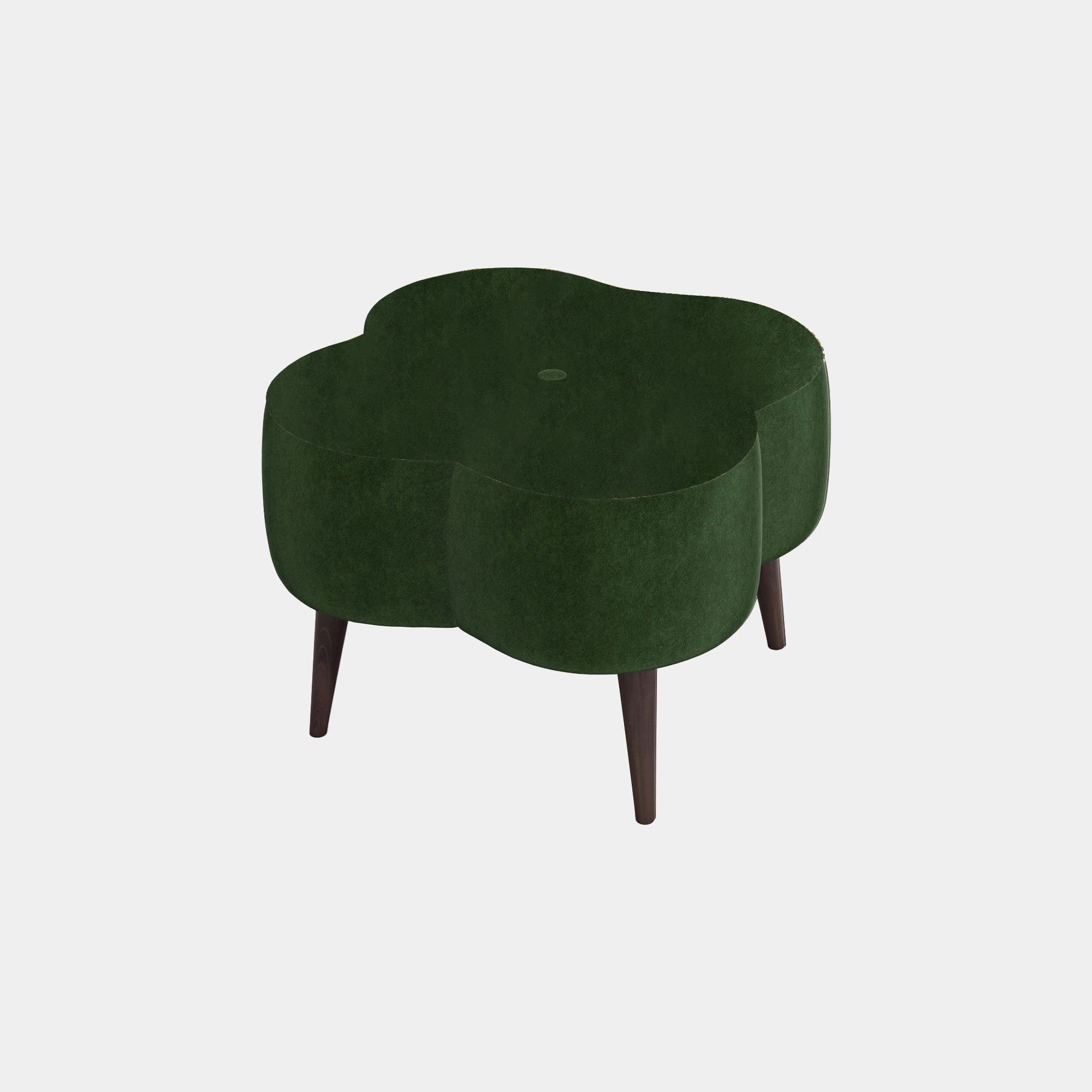 Small Shaped Footstool In Fabric Premiun Plain