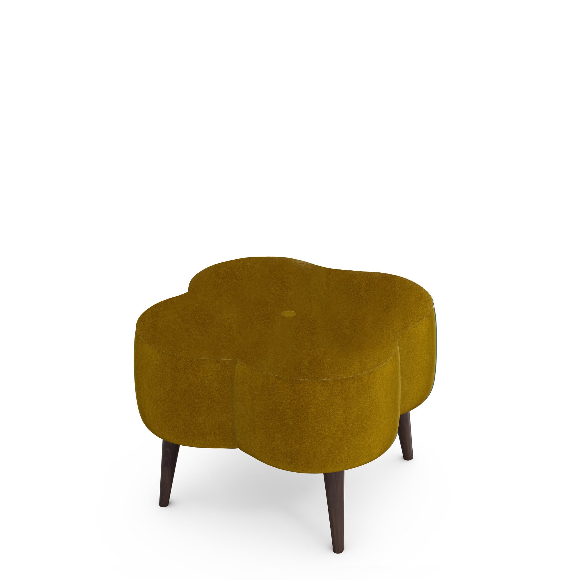 Small Shaped Footstool In Fabric Premiun Plain