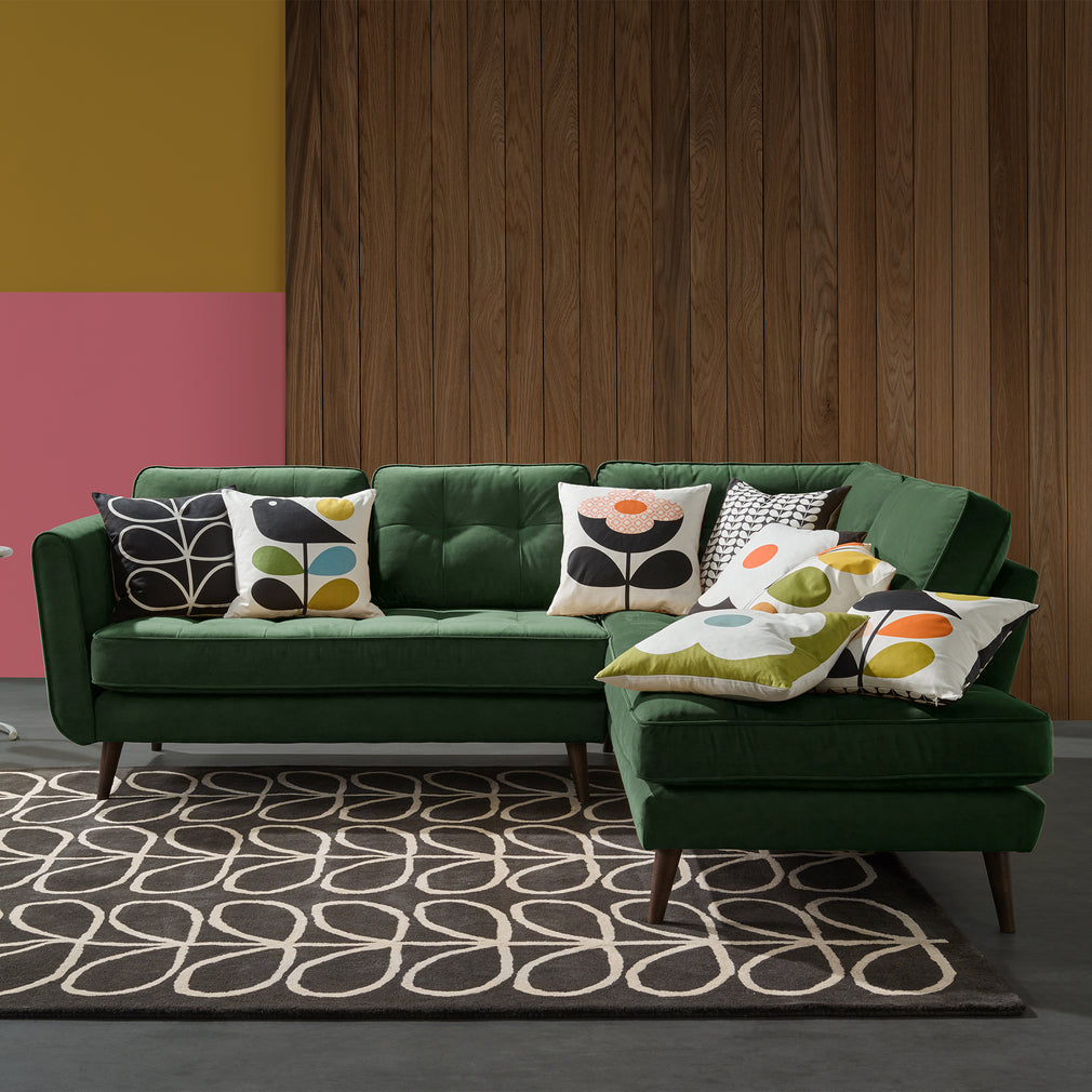 Orla Kiely Ivy - Corner Group With LHF Chaise In Fabric Premium Plain