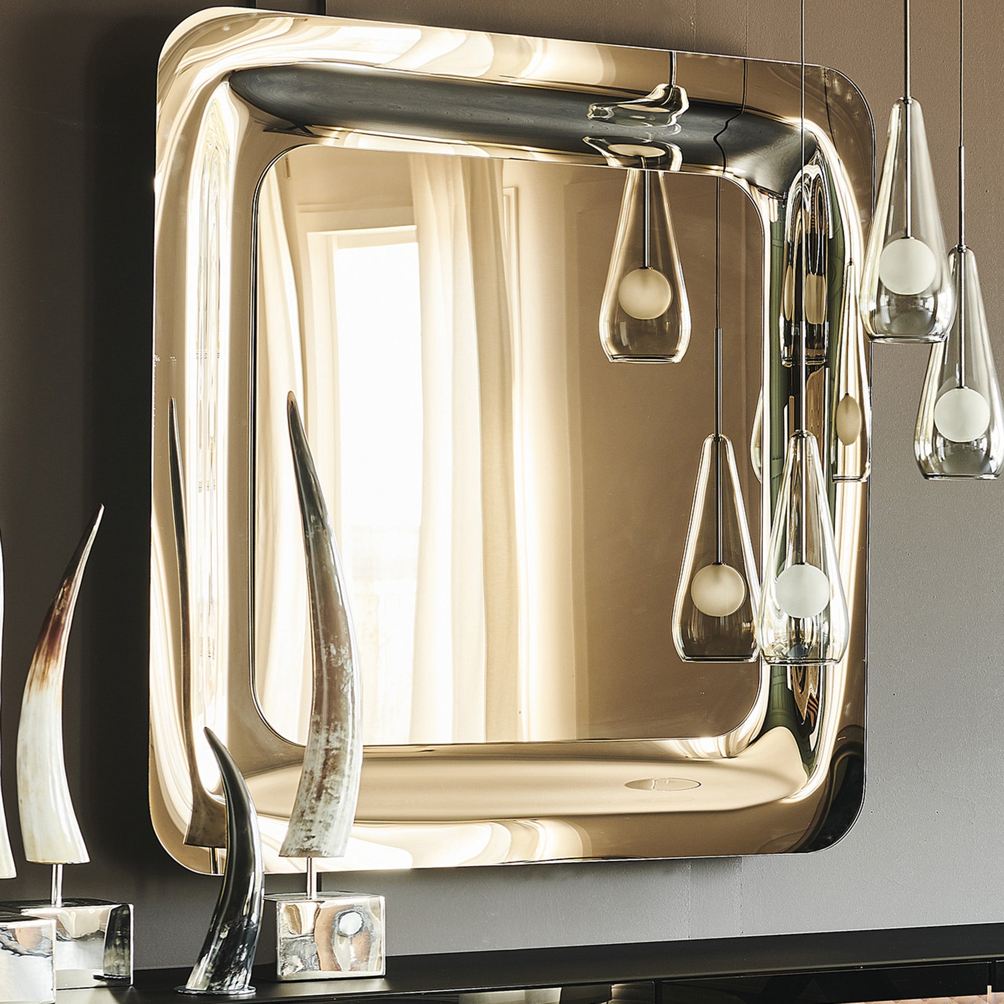 Cattelan Italia Glenn - Mirror Mirrored Bronze Glass 120x120cm