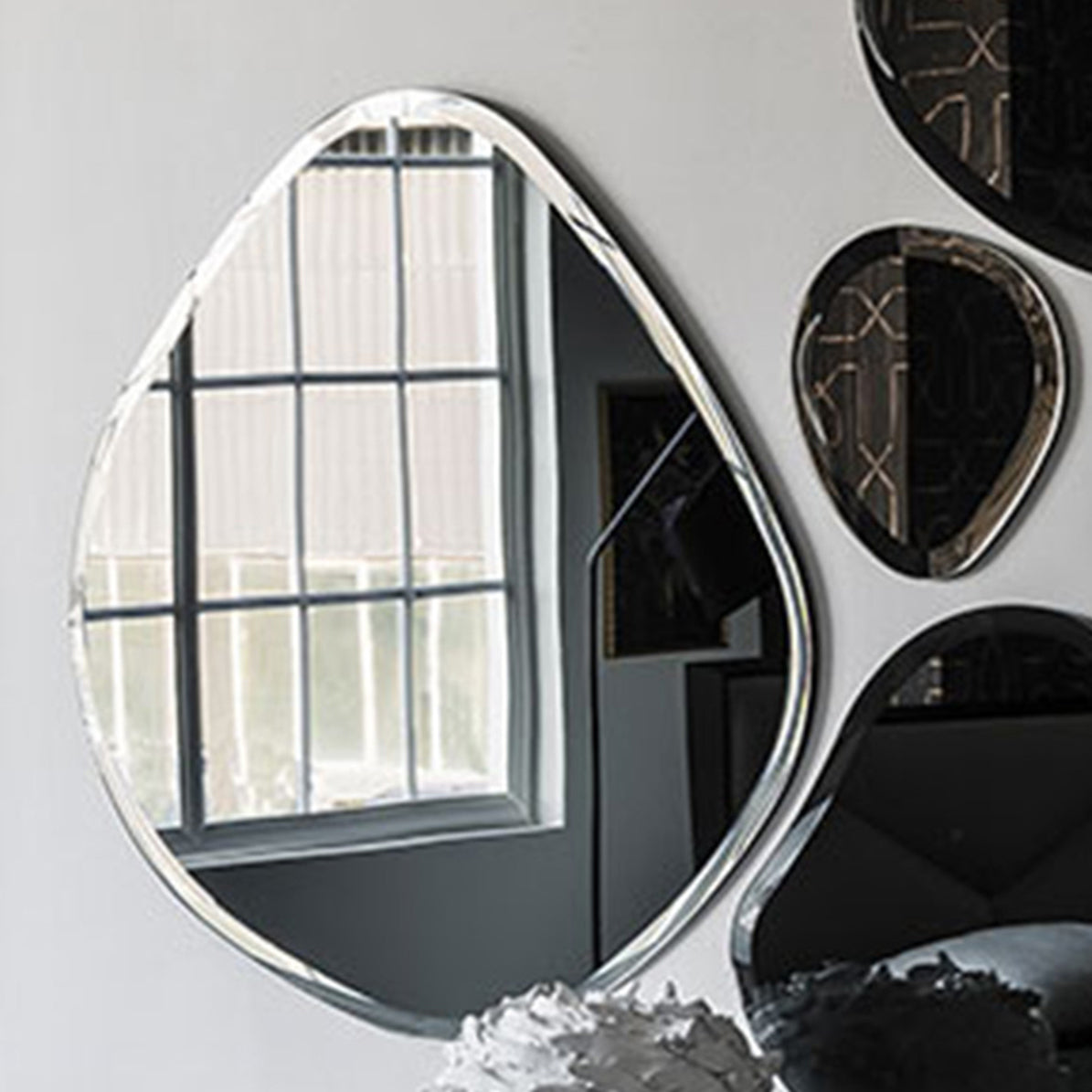 Cattelan Italia Hawaii - Bevelled Mirrored Glass Wall Mirror 128x128cm