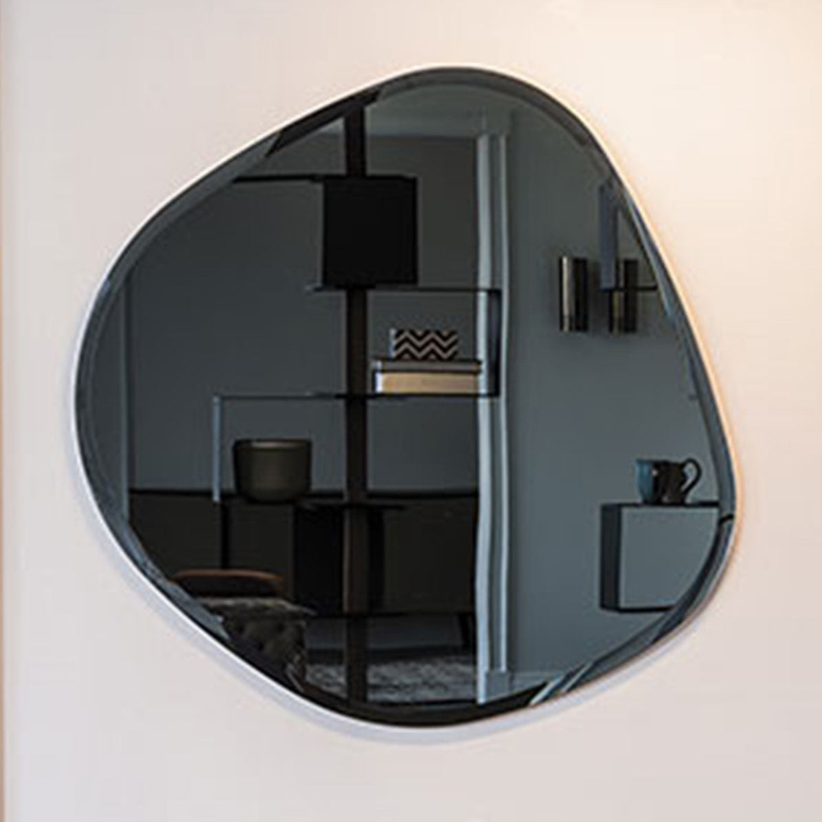 Cattelan Italia Hawaii - Bevelled Mirrored Smoke-Grey Glass Wall Mirror 128x128cm