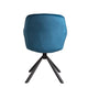 Ergen - Swivel Dining Chair In Blue Grey Velvet With Black Base