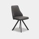 Hilton - Swivel Dining Chair In Dark Grey PU With Matt Black Base