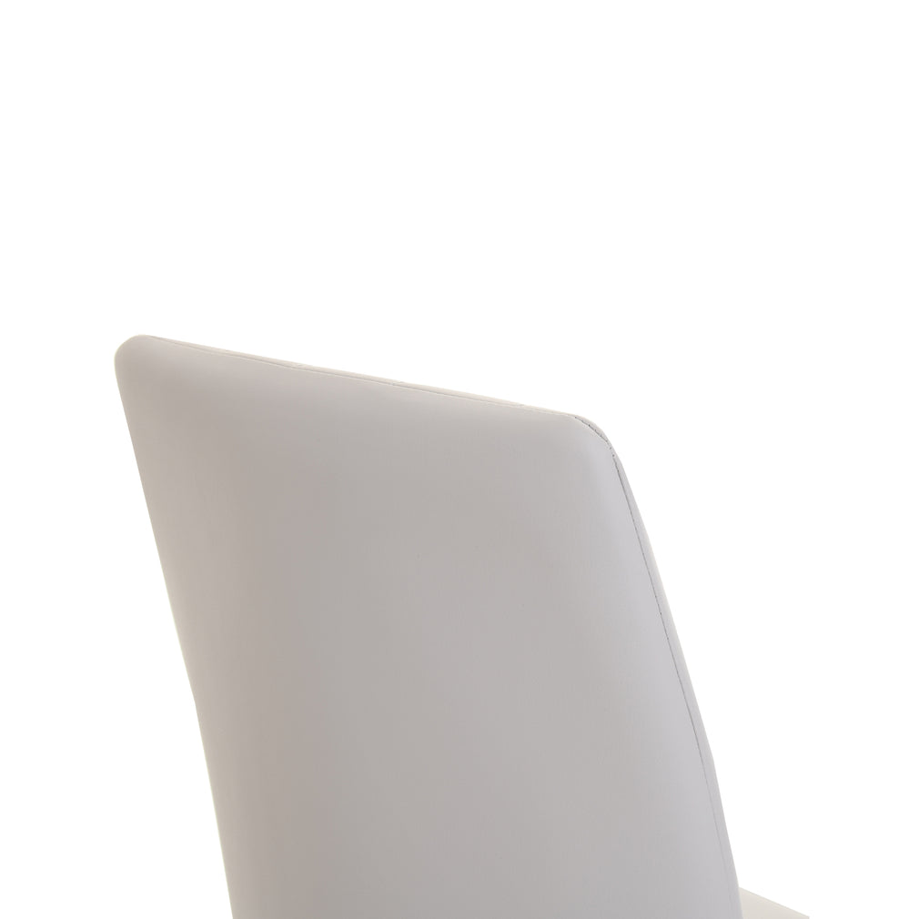 Prato - Cantilever Dining Chair In Light Grey PU With A Chrome Finished Frame