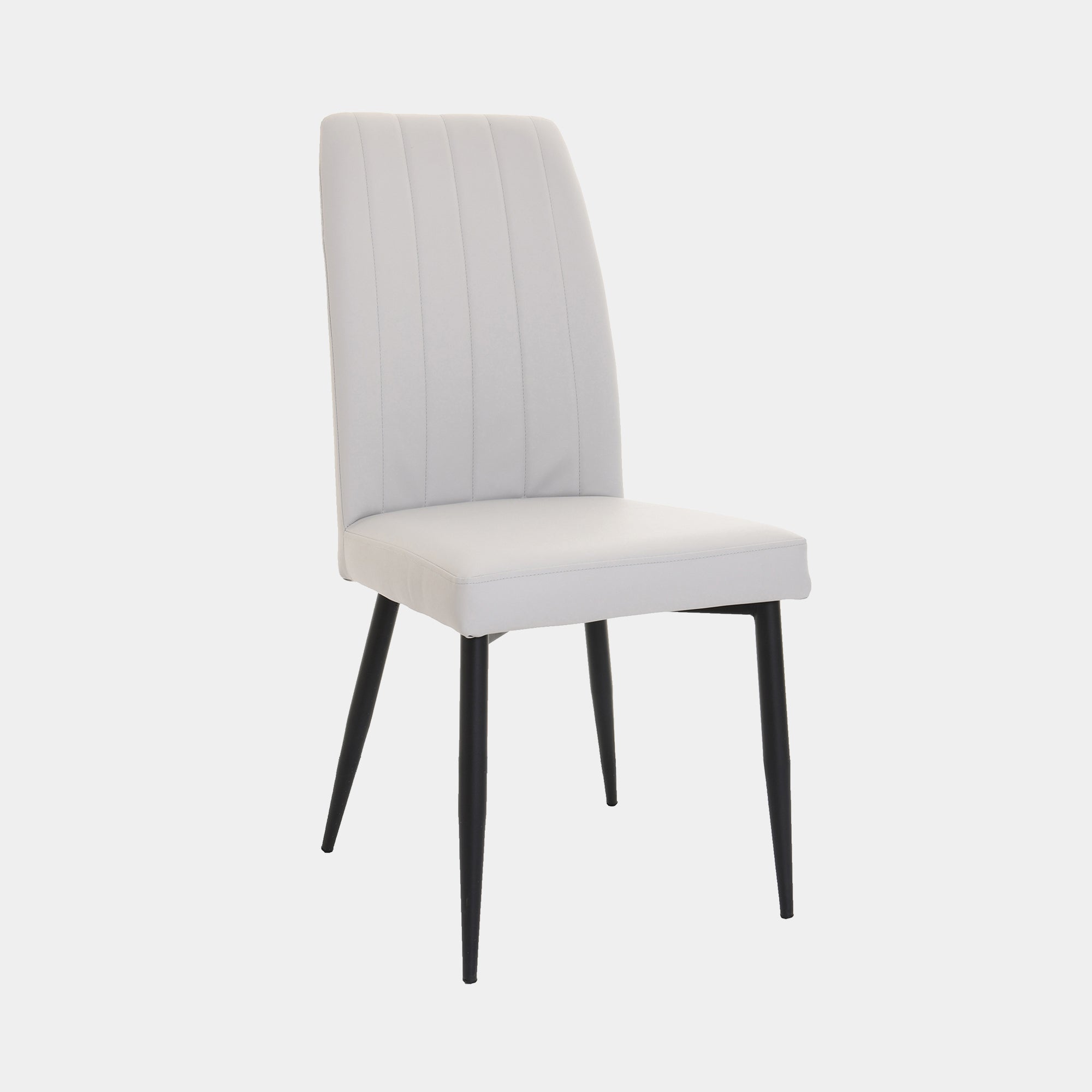 Terni - Dining Chair In Light Grey PU With Black Finished Frame