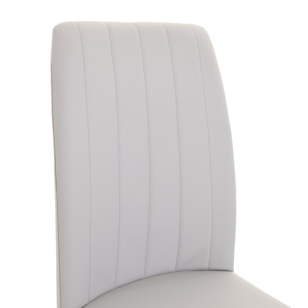 Terni - Dining Chair In Light Grey PU With Black Finished Frame