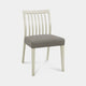 Bremen - Low Slat Back Dining Chair In Washed Grey With Titanium Fabric