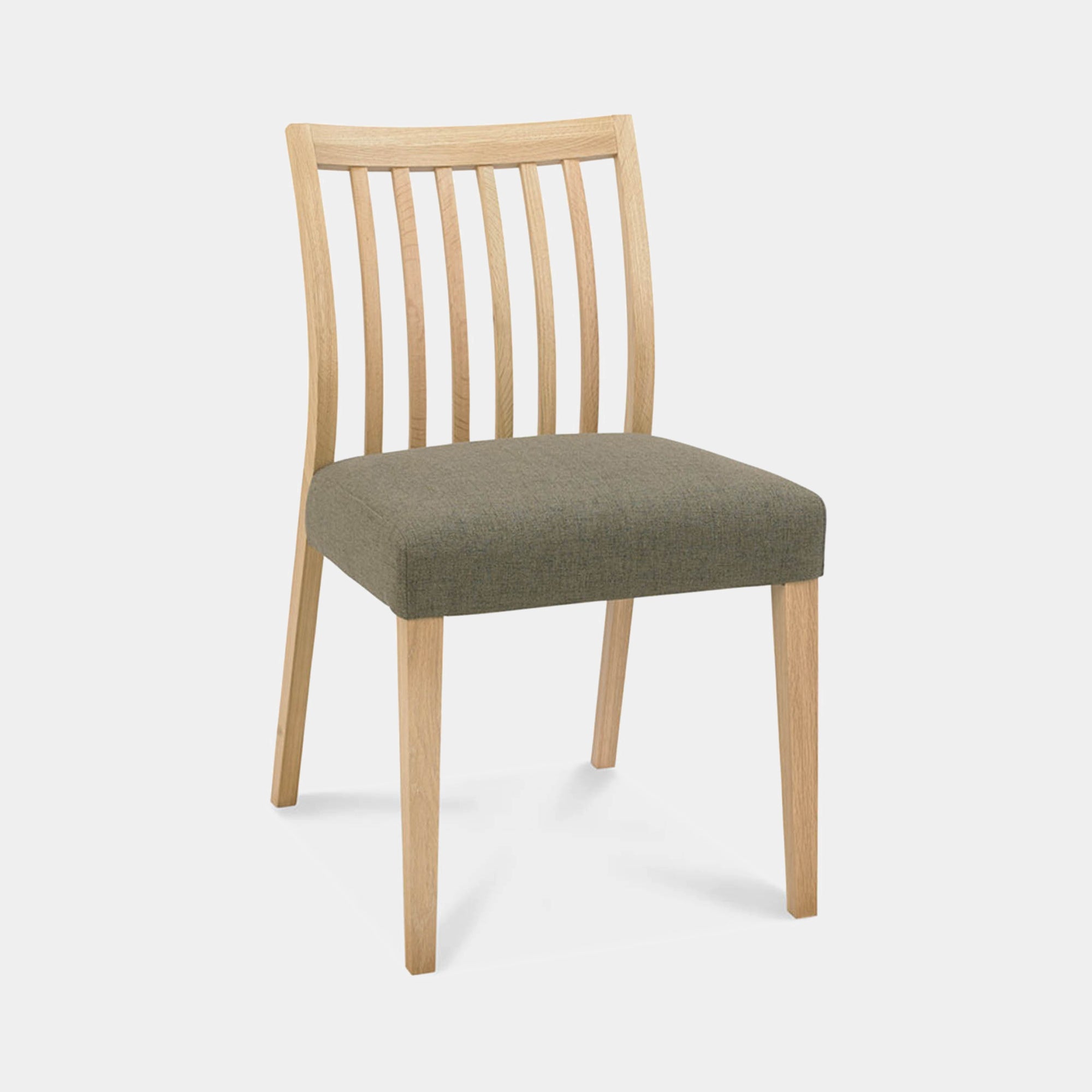 Bremen - Low Slat Back Dining Chair In Oak Finish With Black Gold Fabric