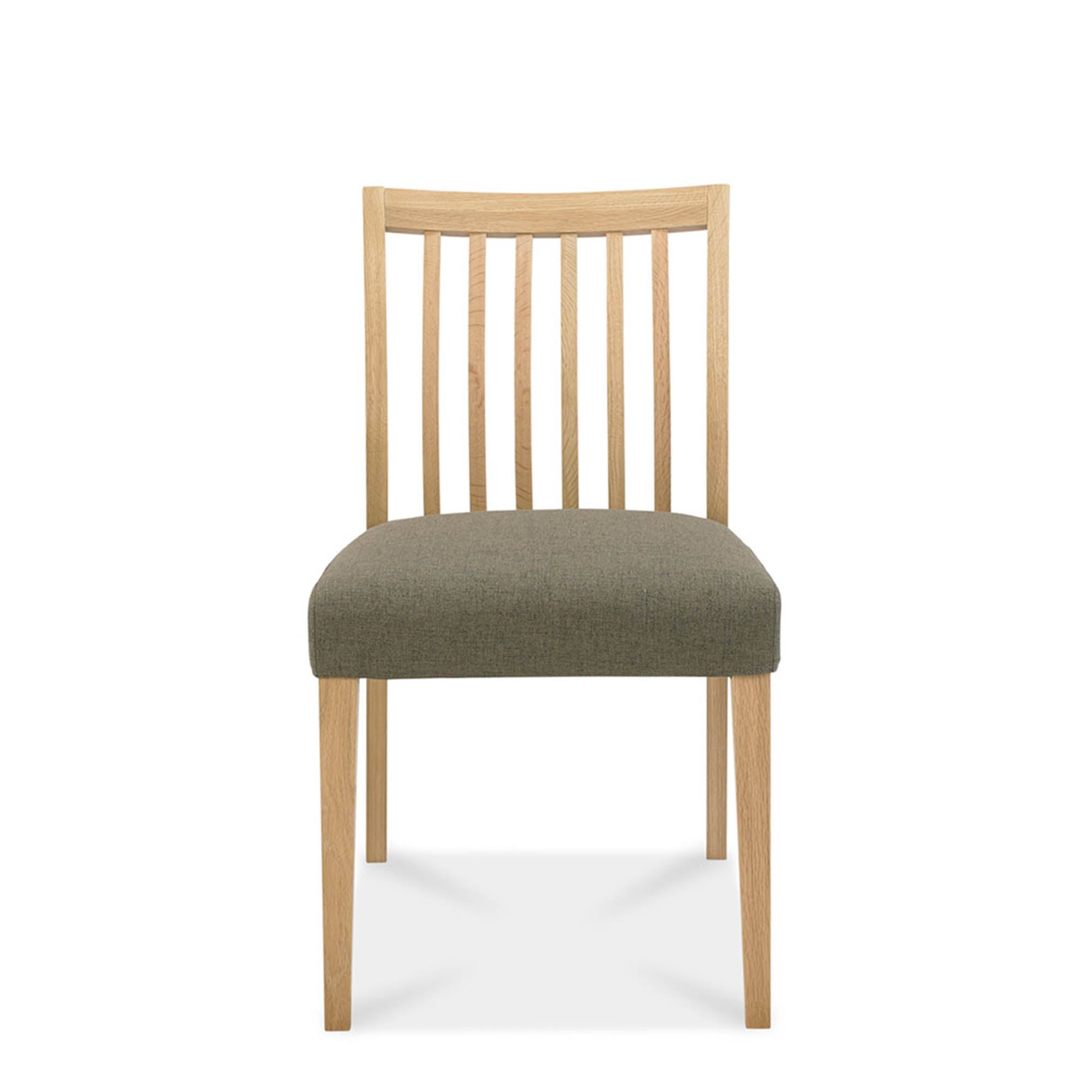 Bremen - Low Slat Back Dining Chair In Oak Finish With Black Gold Fabric
