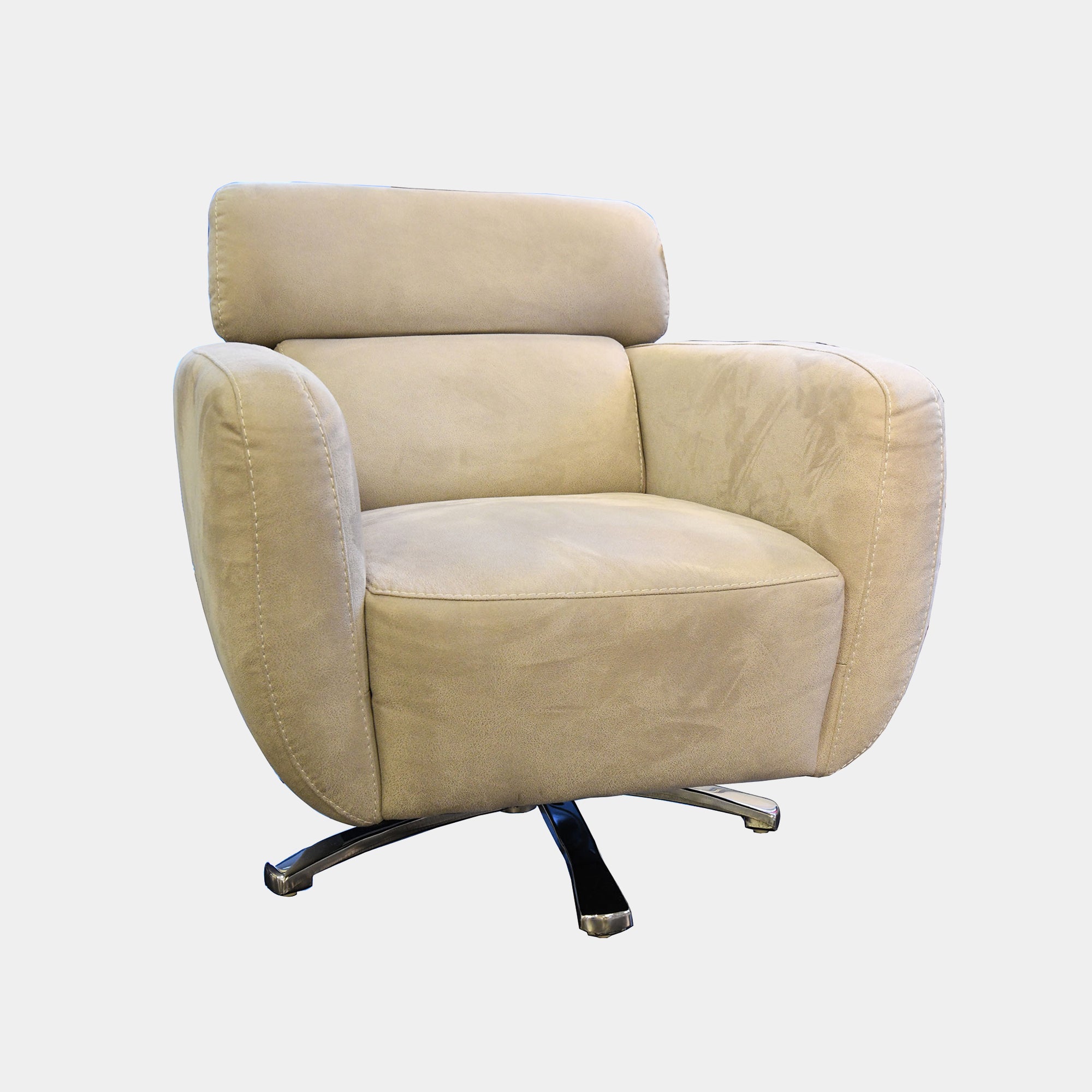 Swivel Chair with Chrome Frame In Fabric