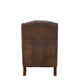 Churchill - Wing Chair In Leather Vintage LLS Cognac 1806/Antique Brass Studs With Mahogany Feet