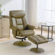Orion - Swivel Chair & Stool In Plush PU Olive Green
