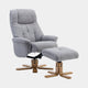 Swivel Chair And Stool In Lisbon Silver Fabric (Assembly Required)