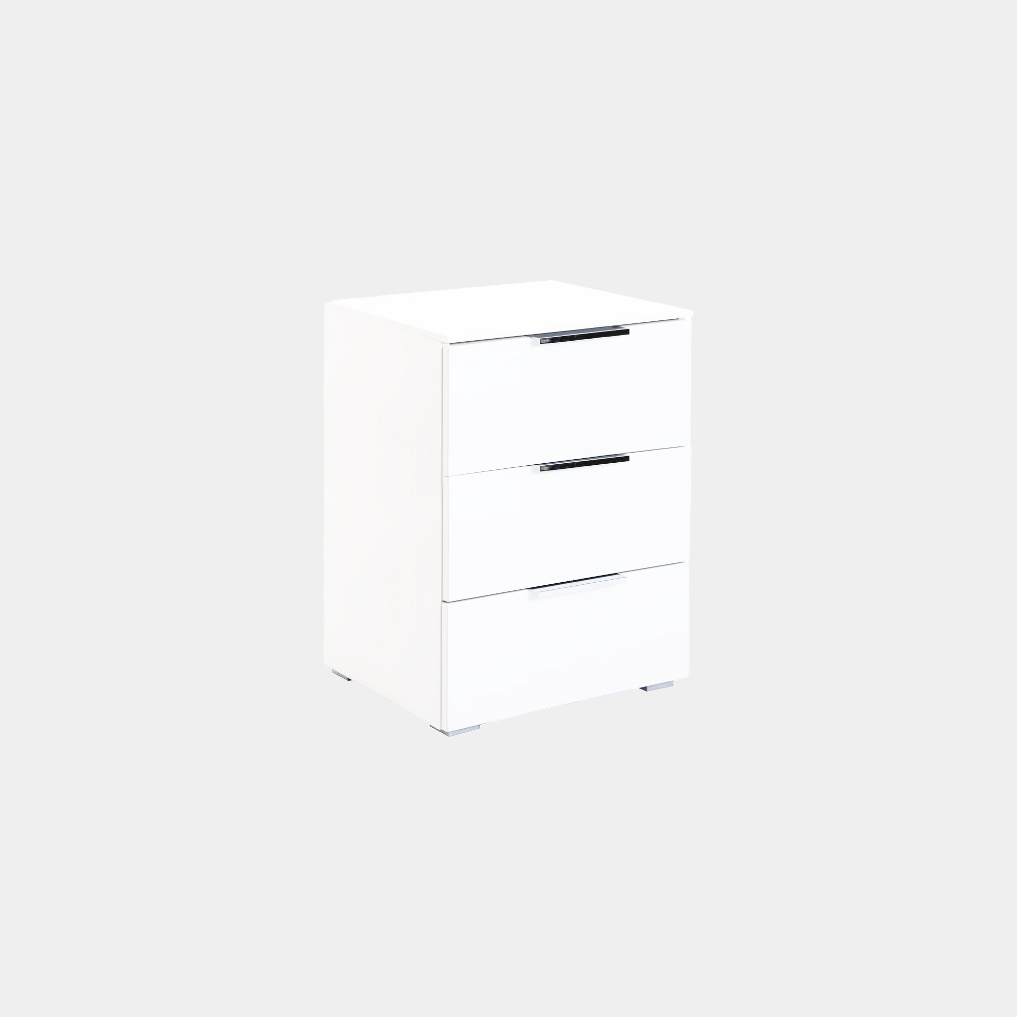 50cm 3 Drawer Bedside Table Colour Glass Front