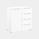 80cm 1 Door 4 Drawer Chest Colour Glass Front  Left Hinged Door