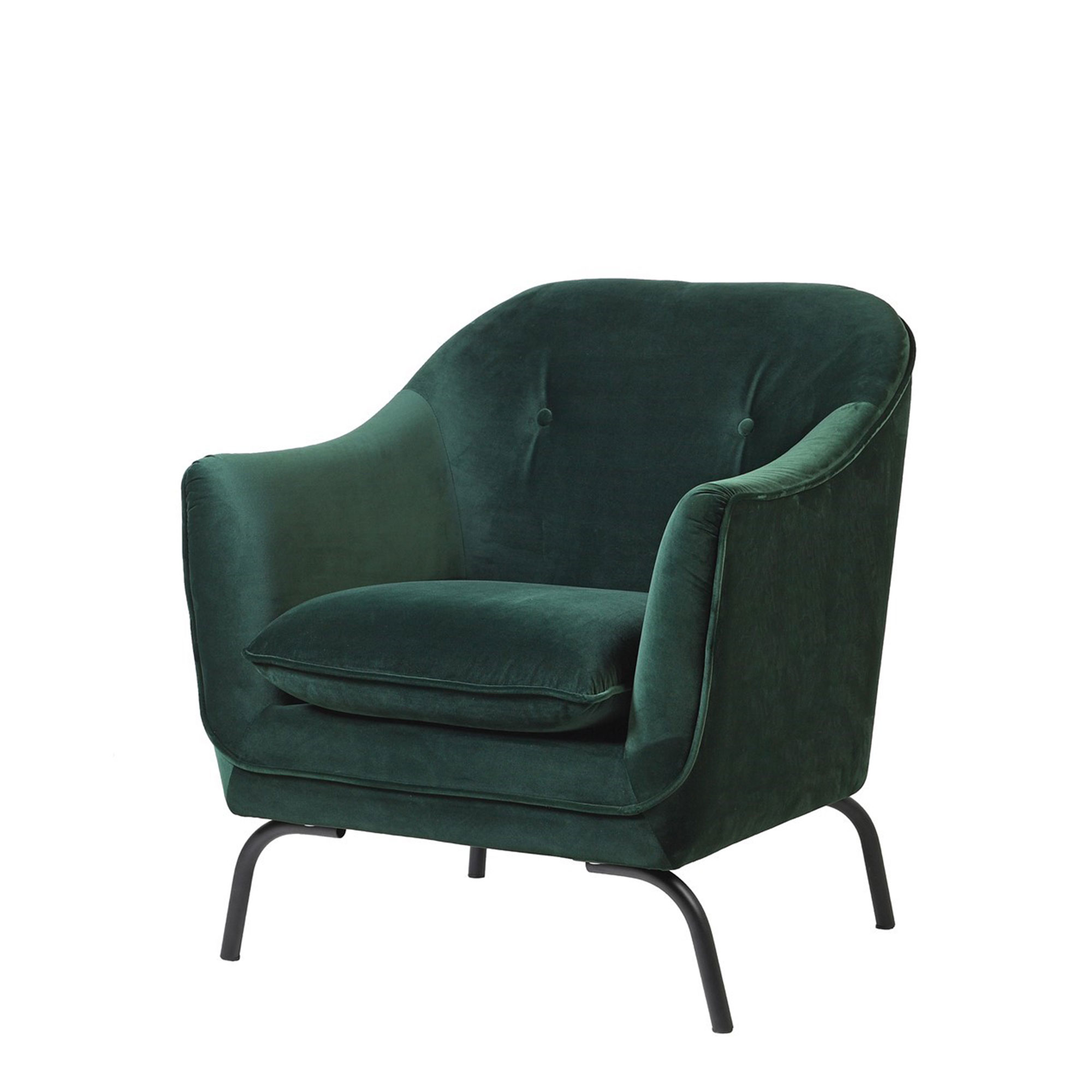 Hugo - Accent Chair In Velvet Emerald Green - Bedroom Chairs - Fishpools