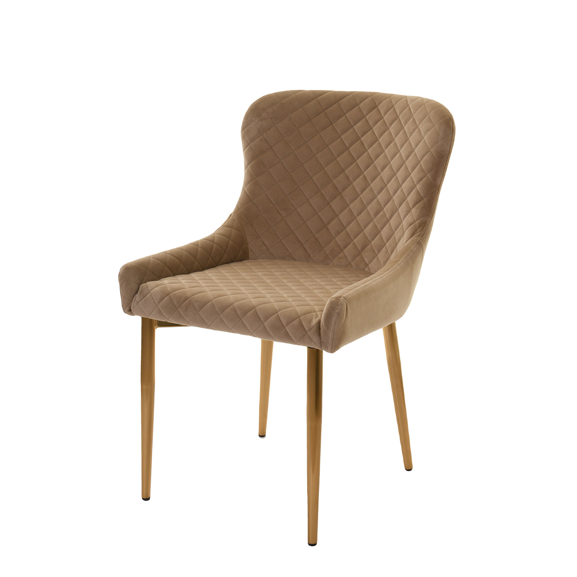 Copeland - Dining Chair In Taupe Velvet With Gold Legs - All Dining
