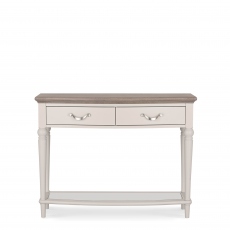 2 Drawer Console Table In Grey Washed Oak & Soft Grey - Chateau
