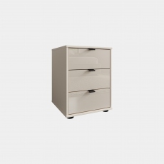 Florida - 3 Drawer Bedside With Glass Front